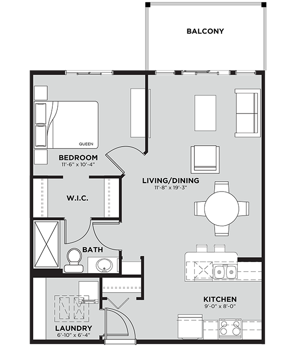 Typical 1 Bedroom Floor Plan