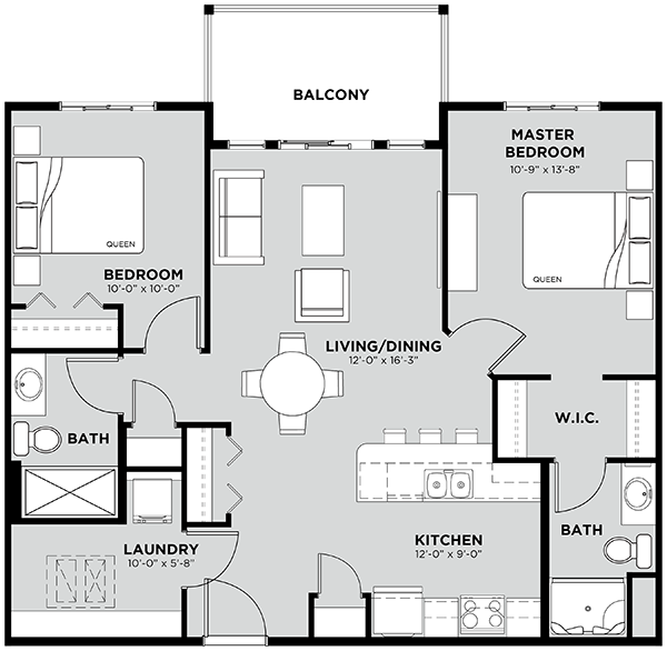 Typical 2 Bedroom Floor Plan