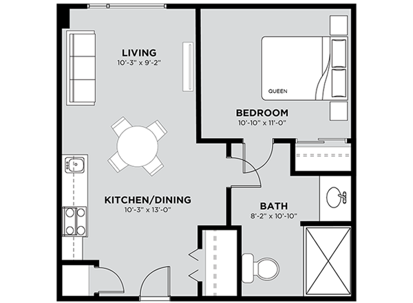 Typical 1 Bedroom Floor Plan