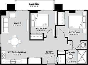 Typical 2 Bedroom Floor Plan