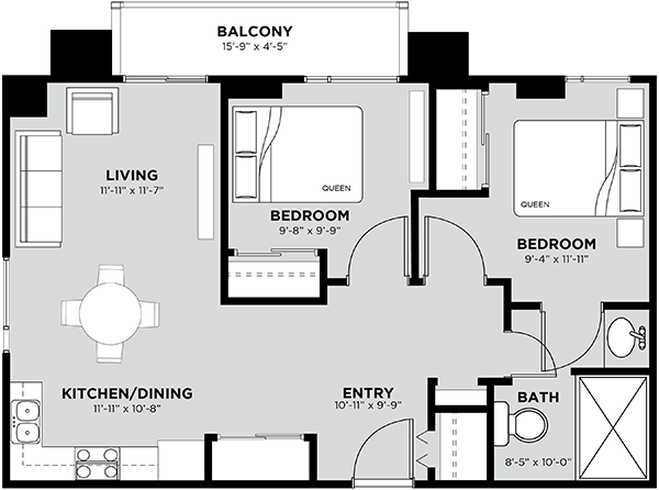 Typical 2 Bedroom Floor Plan