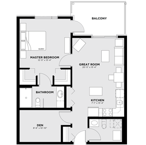 Typical 1 Bedroom Floor Plan