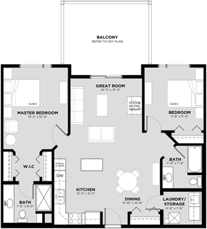 Typical 2 Bedroom Floor Plan