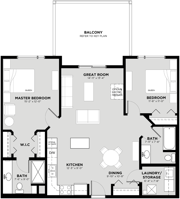 Typical 2 Bedroom Floor Plan