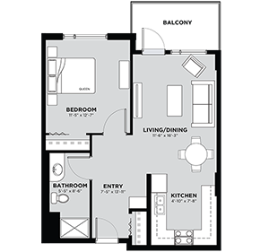 Typical 1 Bedroom Floor Plan