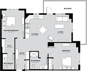 Typical 2 Bedroom Floor Plan