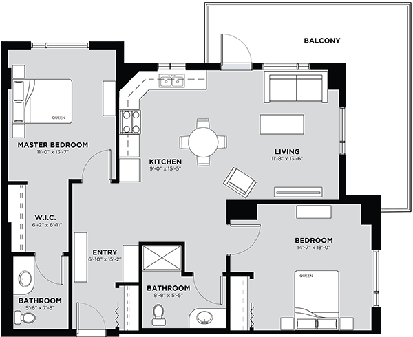 Typical 2 Bedroom Floor Plan