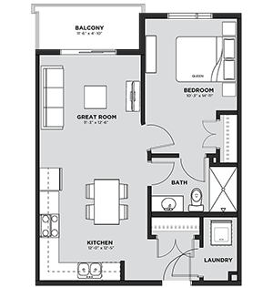 Typical 1 Bedroom Floor Plan