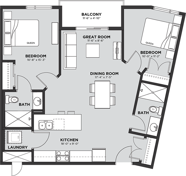 Typical 2 Bedroom Floor Plan