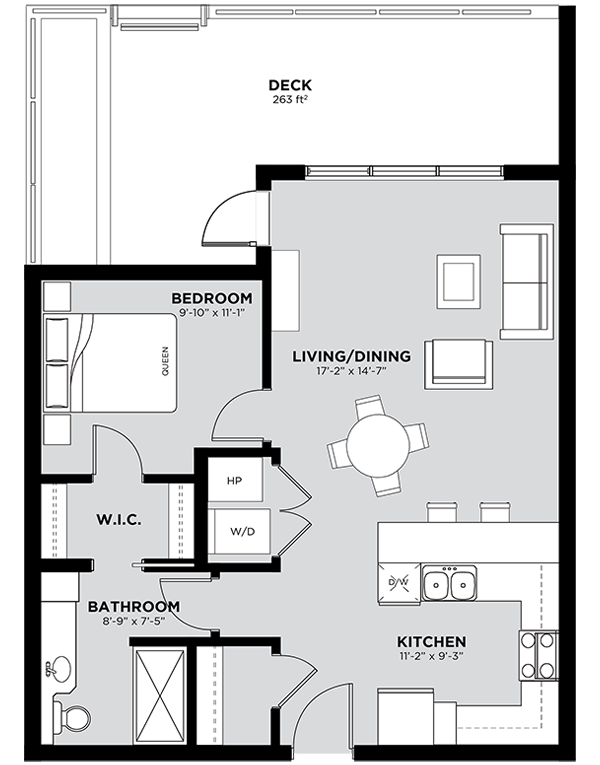 Typical 1 Bedroom Floor Plan