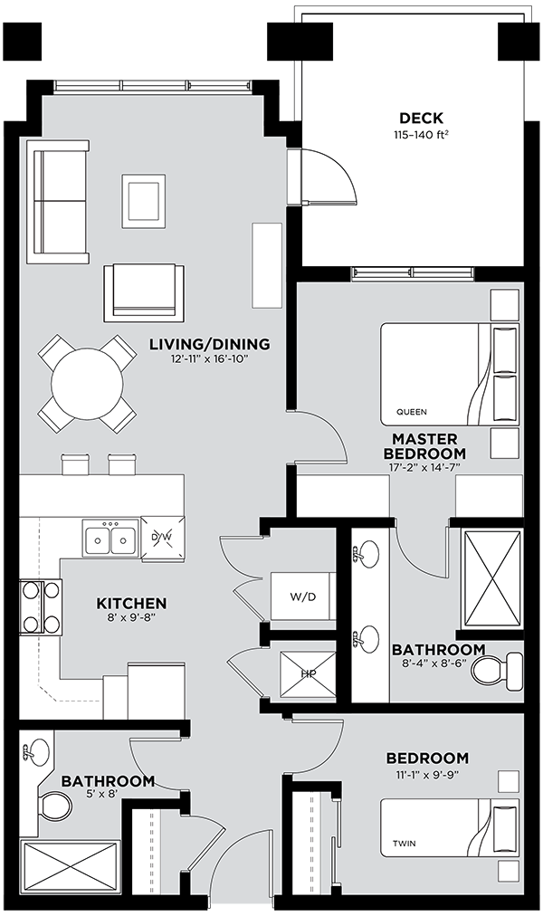 Typical 2 Bedroom Floor Plan