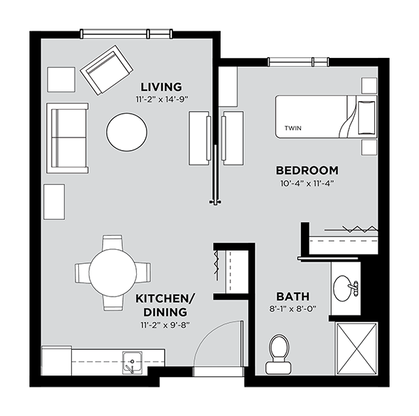 Typical 1 Bedroom Floor Plan