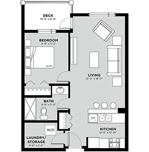 Typical 1 Bedroom Floor Plan