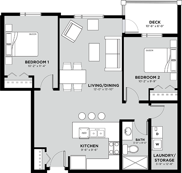 Typical 2 Bedroom Floor Plan