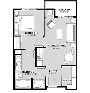 Typical 1 Bedroom Floor Plan