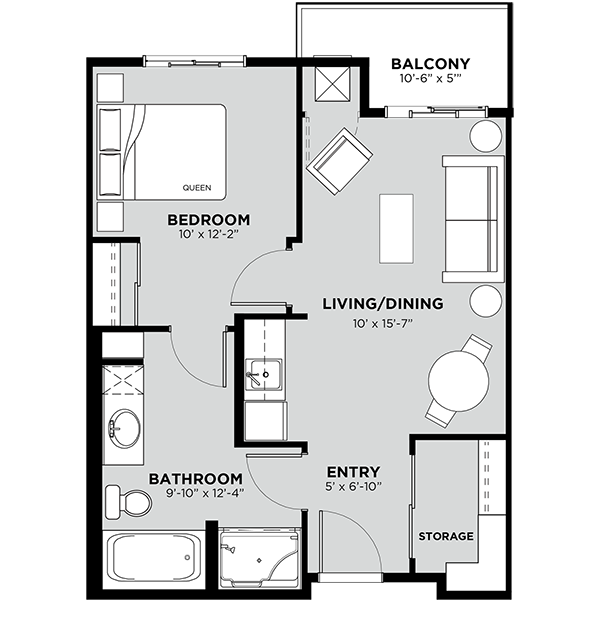 Typical 1 Bedroom Floor Plan